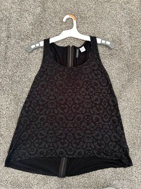 Divided by H & M Black on Black Leopard-Print Tank with Full- Length Back Zipper